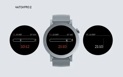 Nothing Watch Pro 2 smartwatch with gray band and black screen displays time and fitness data in various views and color schemes.