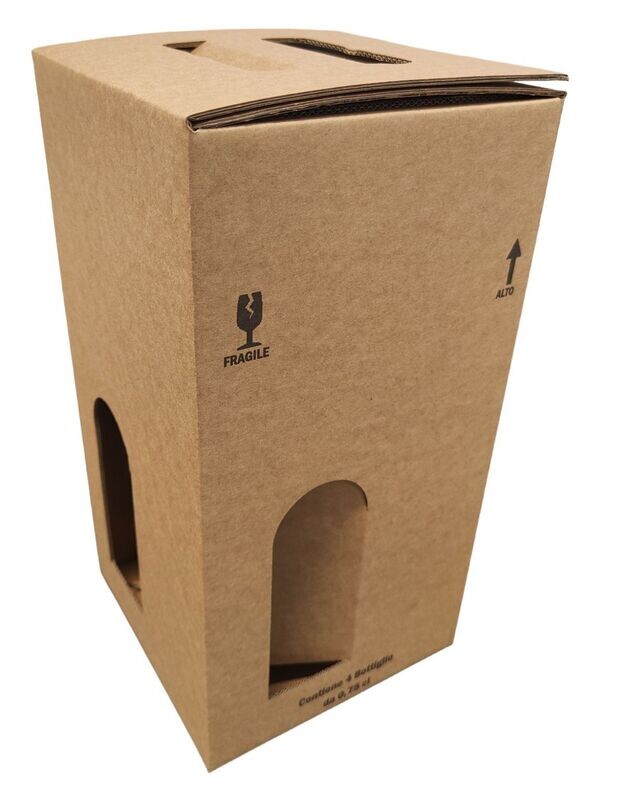 20 PZ VALIGETTA 4 BOTTIGLIE PER VINO 750 ml AVANA