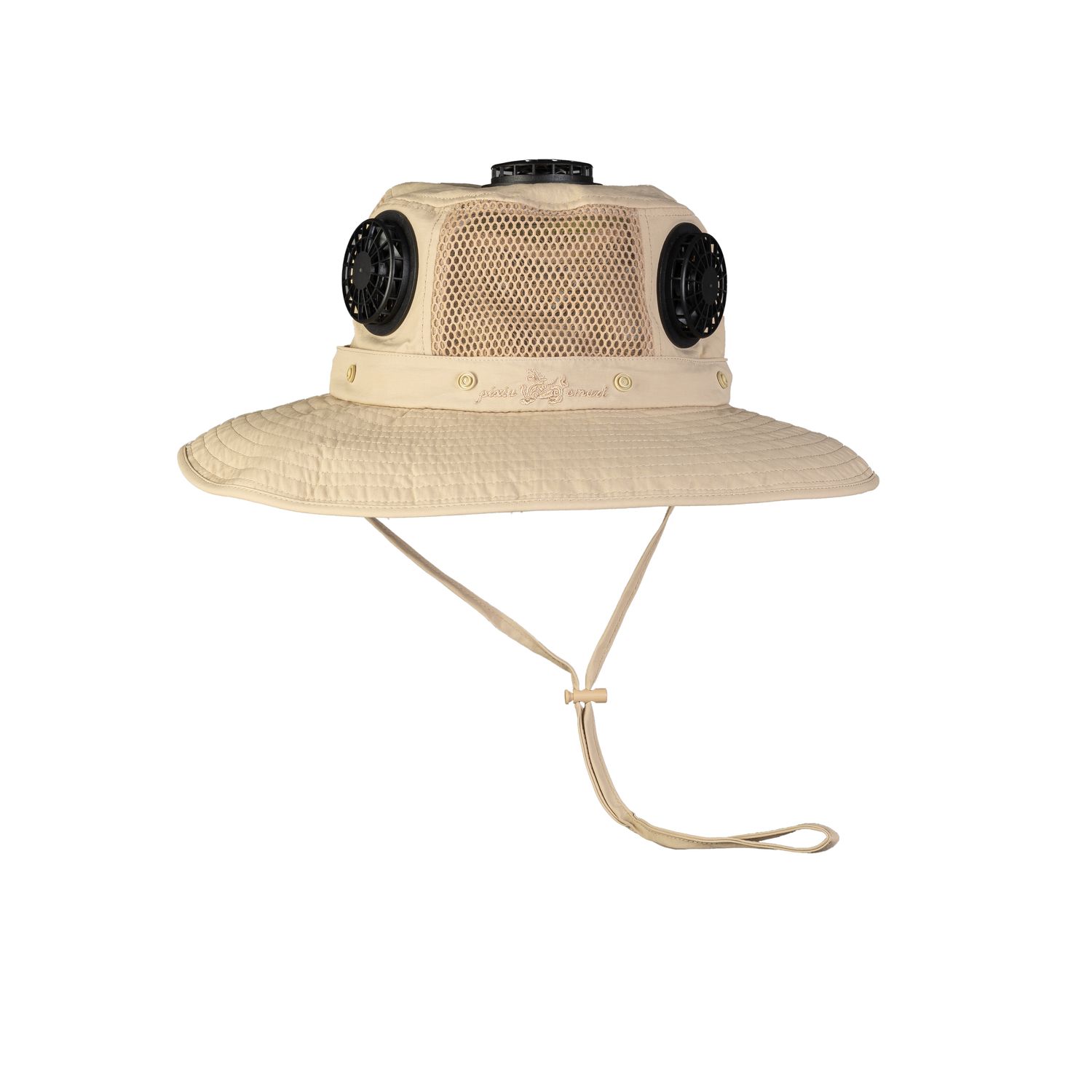 4 crown-mounted cooling fans target the scalp (head's hottest zone) for maximum heat relief