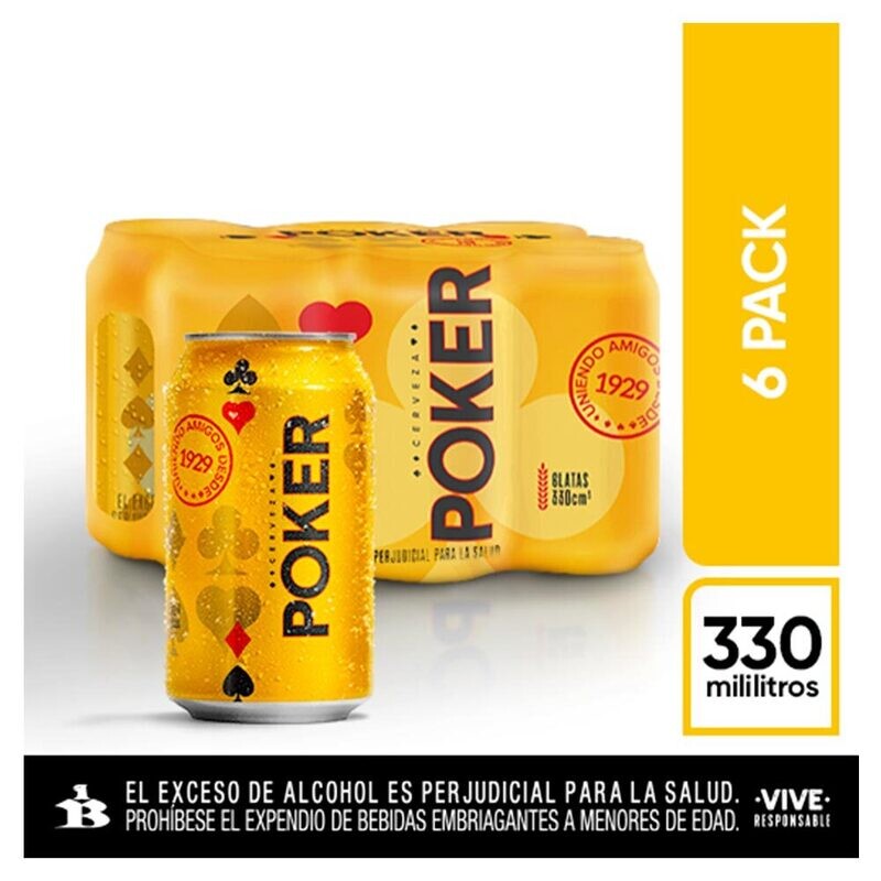 Poker lata - lata x 24 unds de 330 ml