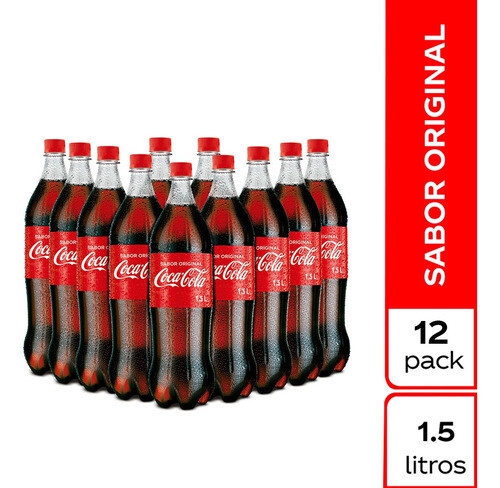 Coca cola pet de 1,5m x 12 unds