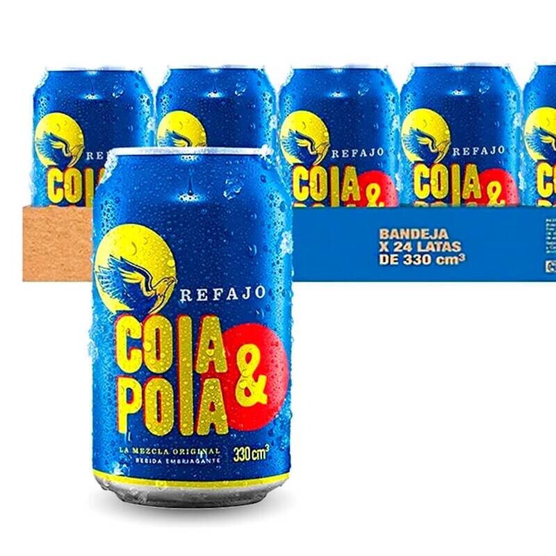 Cola y pola lata - bandeja x 24 unds
