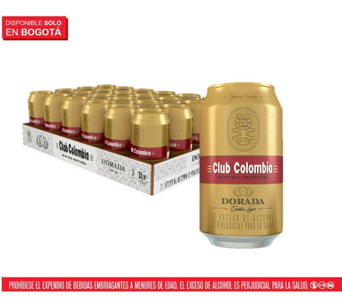 CLUB COLOMBIA DORADA LATA BANDEJA X 24 UNIDADES DE 330 ML