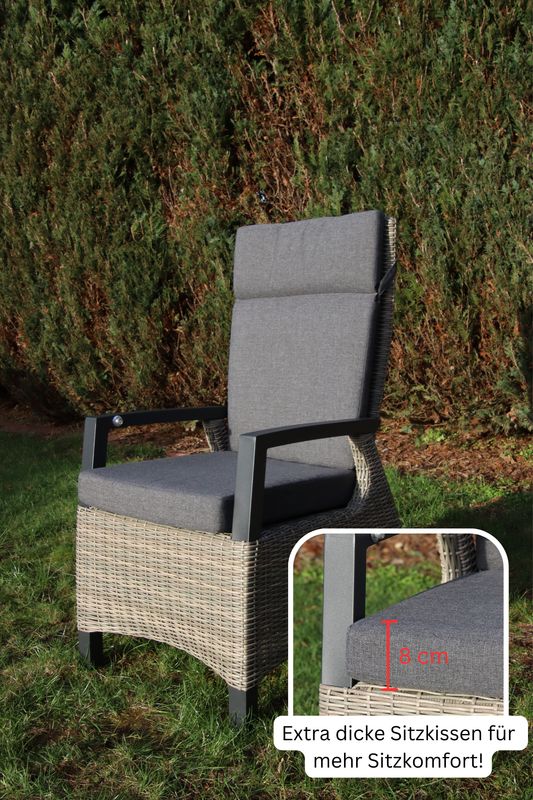 Kano Polyrattan-Gartenstuhl Kir-Royal-107-G-D