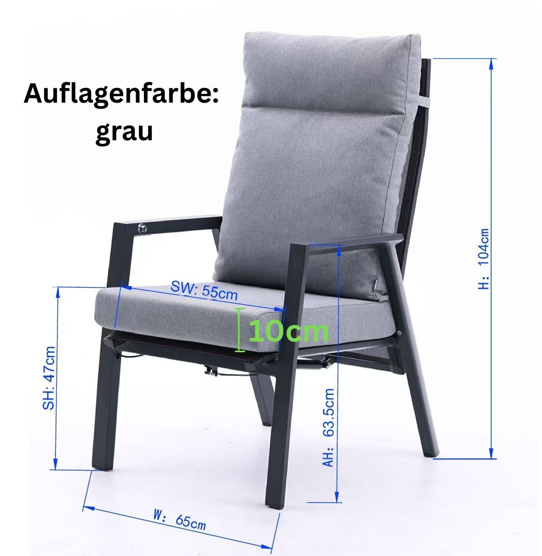 Kano Aluminium-Gartenstuhl Kir-Royal-129-G-XL Kano Aluminium-Gartenstuhl Kir-Royal-129-G-XL