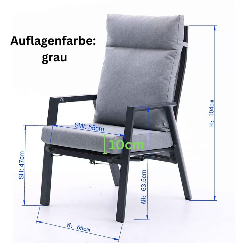 Kano Aluminium-Gartenstuhl Kir-Royal-129-G-XL Kano Aluminium-Gartenstuhl Kir-Royal-129-G-XL