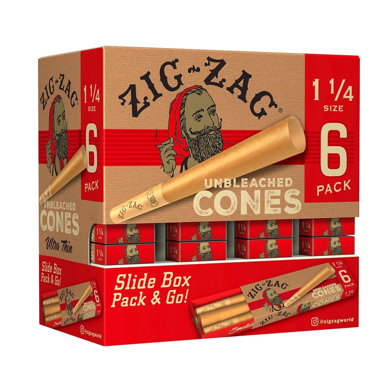 Zig Zag - Unbleached Pre-Roll Cone 1¼ (6ct)