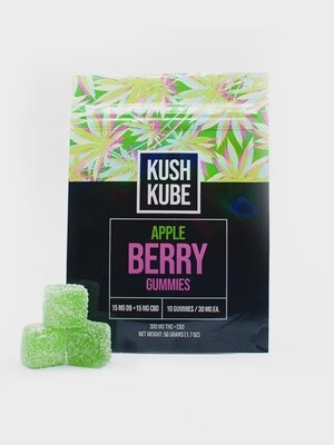 Kush Kube 15 mg D9 & 15 CBD gummies
