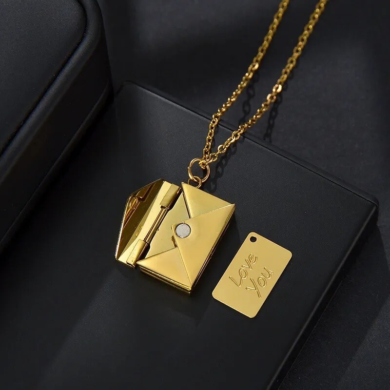 GOLD LOVE ENVELOPE NECKLACE