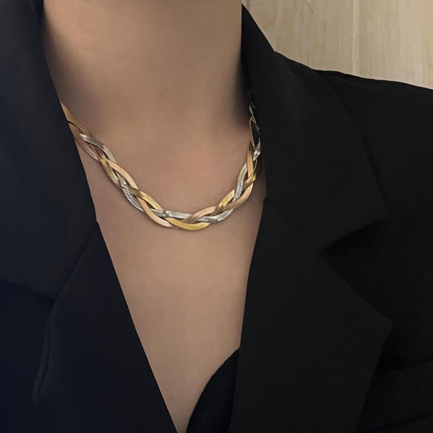 TWISTED THREE STRAND NECKLACE