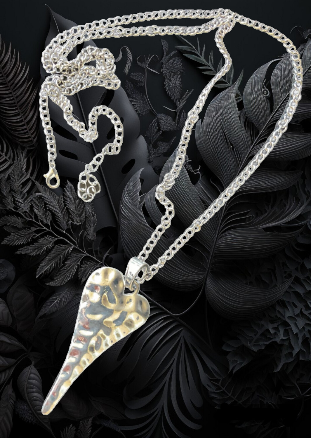 HAMMERED TIBETAN SILVER HEART PENDANT