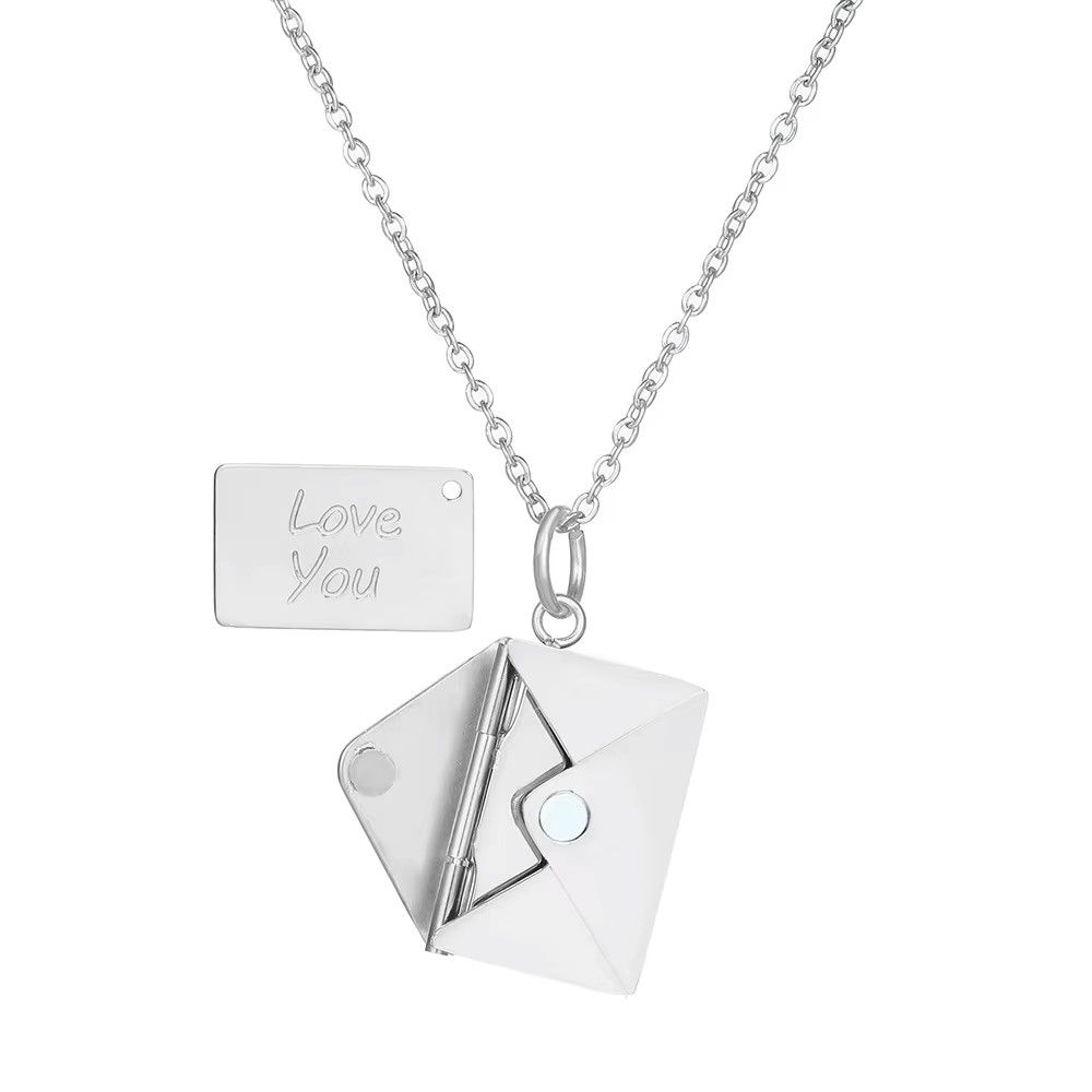 SILVER ENVELOPE NECKLACE