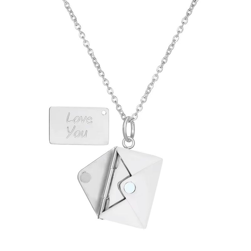 SILVER ENVELOPE NECKLACE