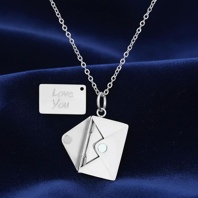 SILVER LOVE ENVELOPE NECKLACE