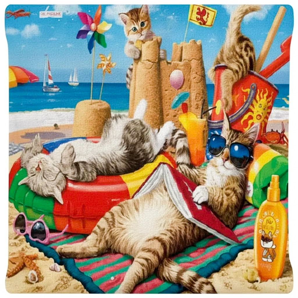 CAT BAG SUNBATHING TOTE BAG