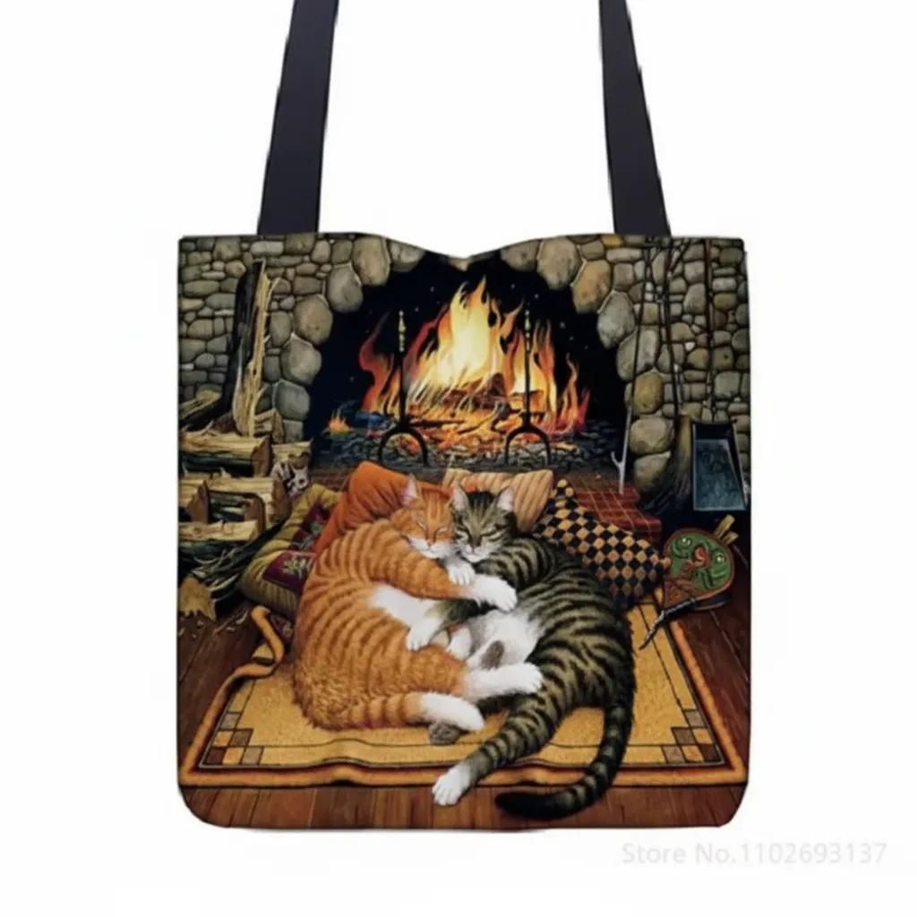 CAT BAG BY THE FIRE