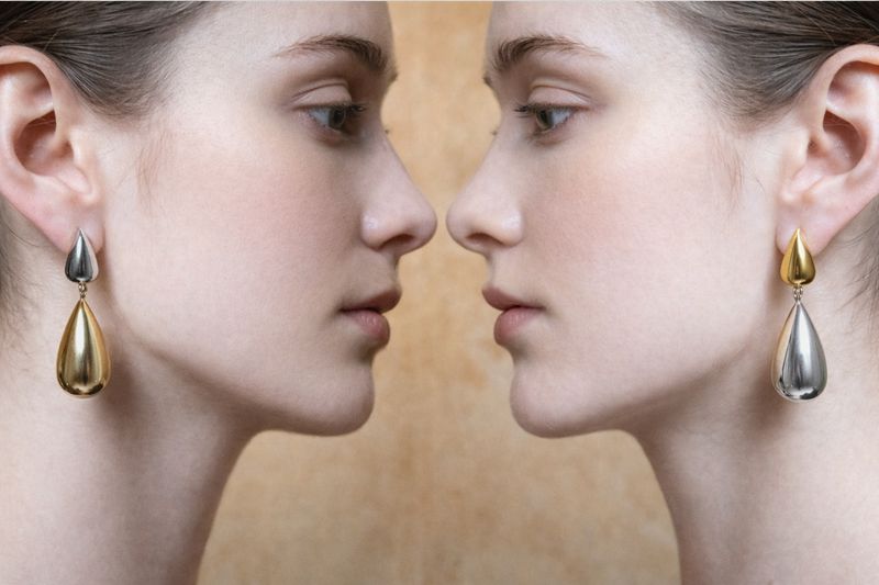 GOLD AND SILVER EARRINGS