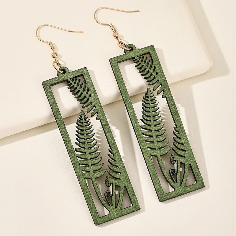 GREEN FERN EARRINGS
