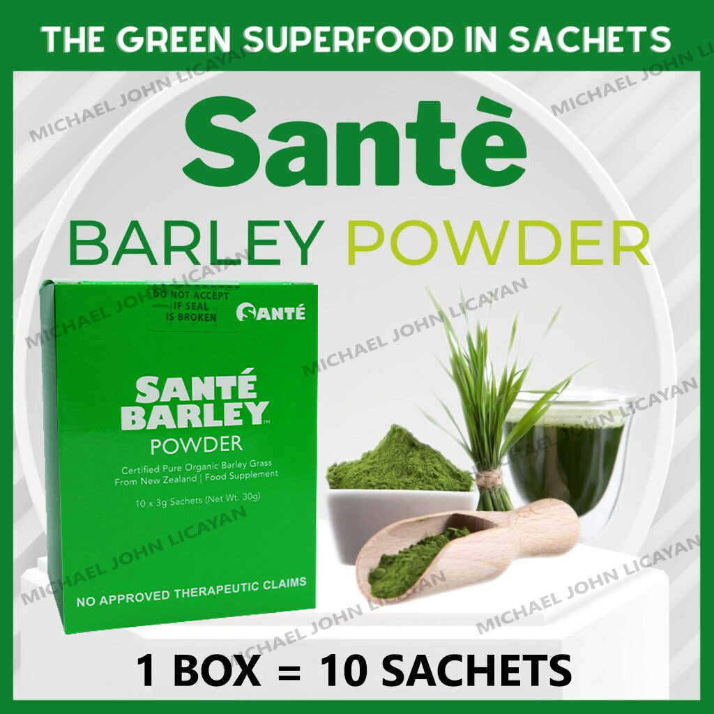 Santé Pure Barley Juice (3gms x 10sachets) For Only Php 720 + Php 90 Shipping FEE