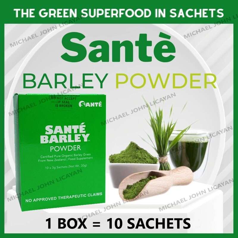 Santé Pure Barley Juice (3gms x 10sachets) For Only Php 720 + Php 90 Shipping FEE
