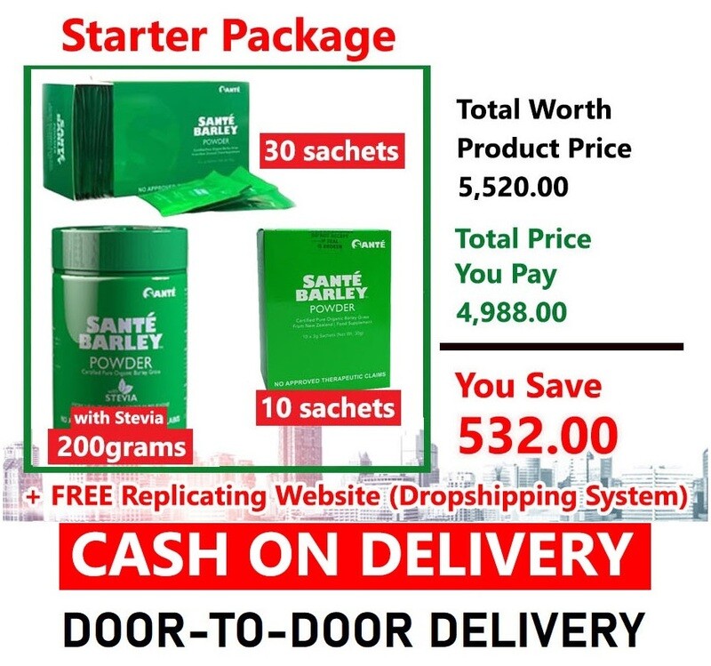 Sante Barley Starter Pack (Worth P5,520 Product Value) Avail P532.00 discount now!
