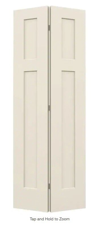 24 in. x 80 in. Smooth 3-Panel Craftsman Hollow Core Molded Interior Closet Composite Bi-Fold Door