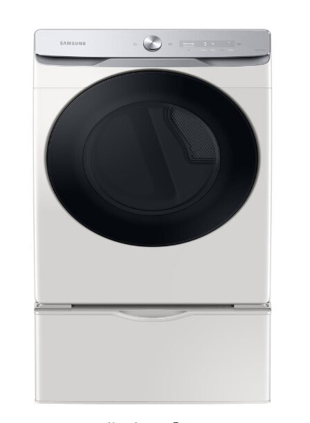 Samsung 7.5 cu. ft. Stackable Vented Gas Dryer with Smart Dial and Super Speed Dry with Pedestal