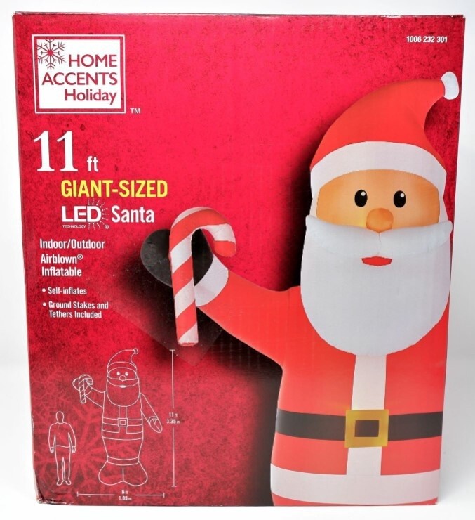 11 ft. Airblown Santa with Candy Cane Christmas Inflatable