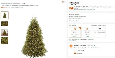 7.5 ft Dunhill Fir Incandescent Christmas Tree