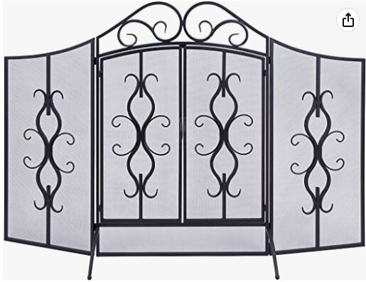 Deco 79 Metal Fire Screen, 60 by 40-Inch