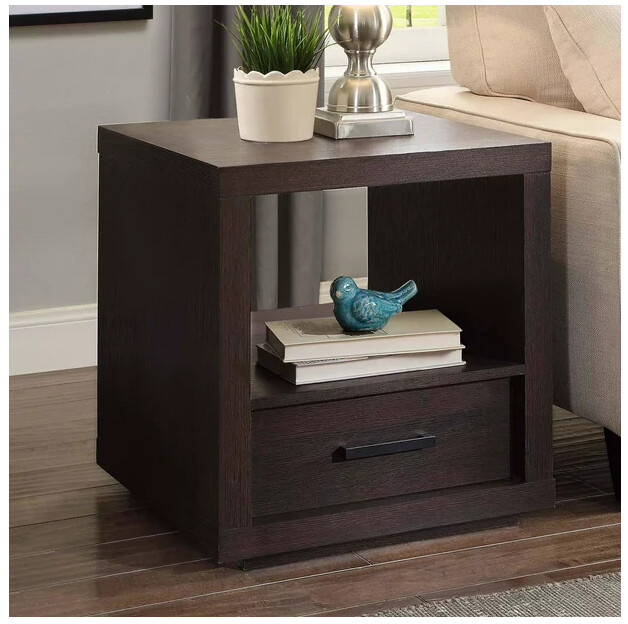 Better Homes And Gardens Steele End Table With Drawer, Espresso Finish