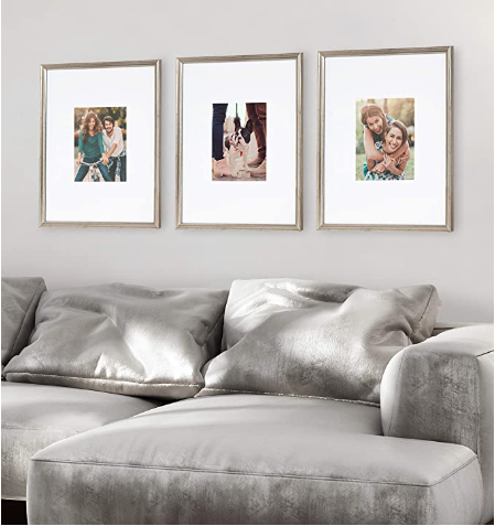 Kate and Laurel 8 x 10, 16 x 20 Silver Wall Picture Frame (ONLY 2)