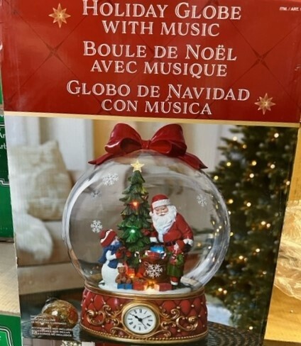 Santa/Snowman Holiday Globe with Music
