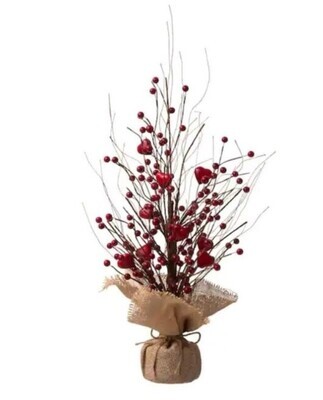 18 in. H Valentine Berry Heart Table Tree