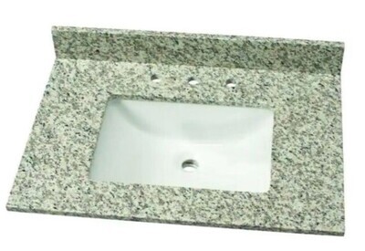 HDC 31 Granite Single Vanity Top in Blanco Perla with White Sink