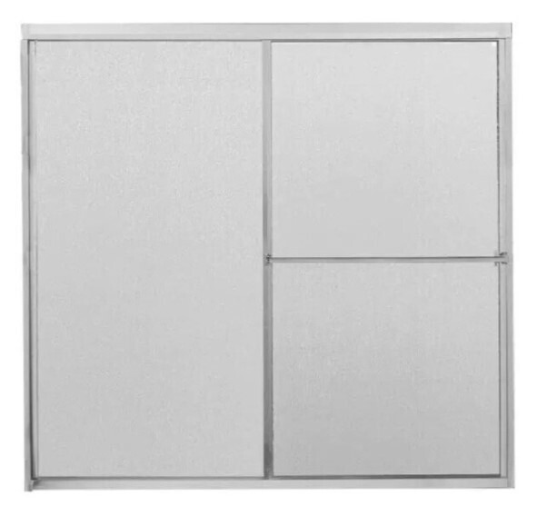 Framed Sliding Bathtub Door in Chrome with Rain Glass 60 in. x 56-3/4 in. 60 in. x 56-3/4 in.