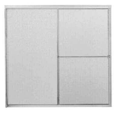 Framed Sliding Bathtub Door in Chrome with Rain Glass 60 in. x 56-3/4 in. 60 in. x 56-3/4 in.