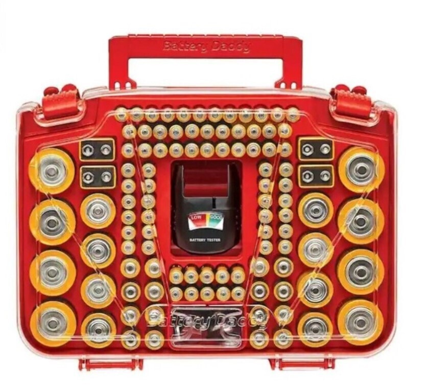 BATTERY DADDY STORAGE 150 Battery Organizer and Storage Case with Tester