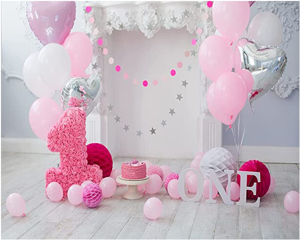 5' x 3' Girls 1st Birthday Backdrop