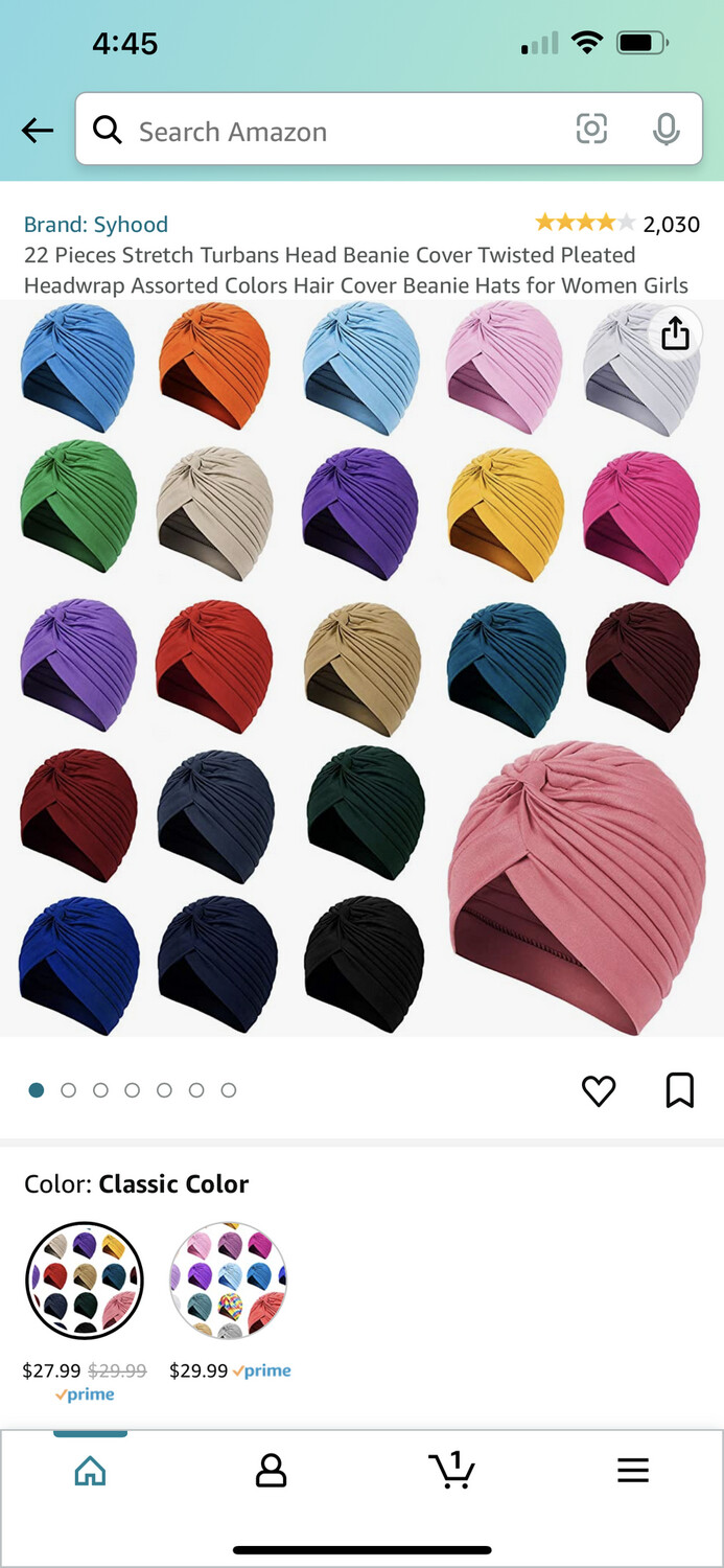 20 pc. Turbans, headwraps, Twisted Stretch Cover