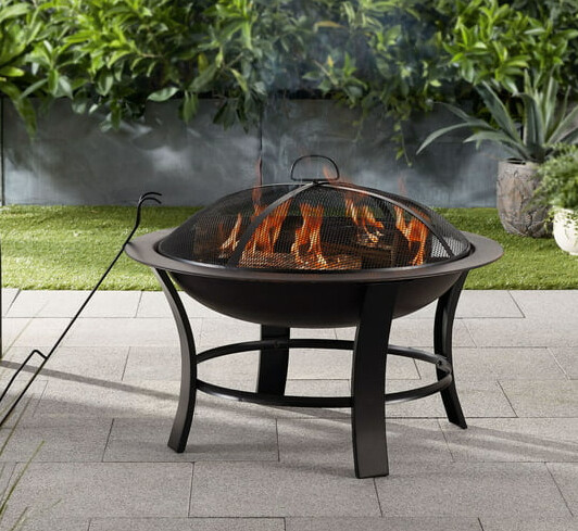 Mainstays 26 metal round outdoor wood-burning fire pit