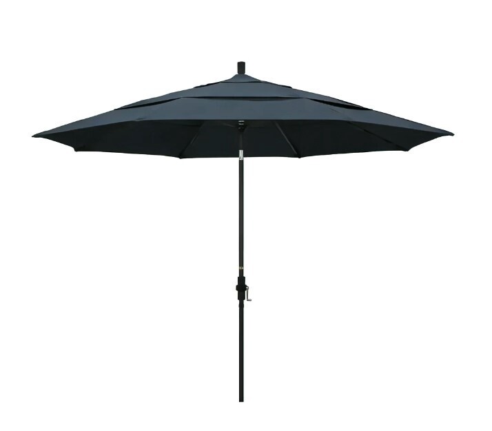 11 ft. Aluminum Collar Tilt Double Vented Patio Umbrella in Sapphire Pacifica