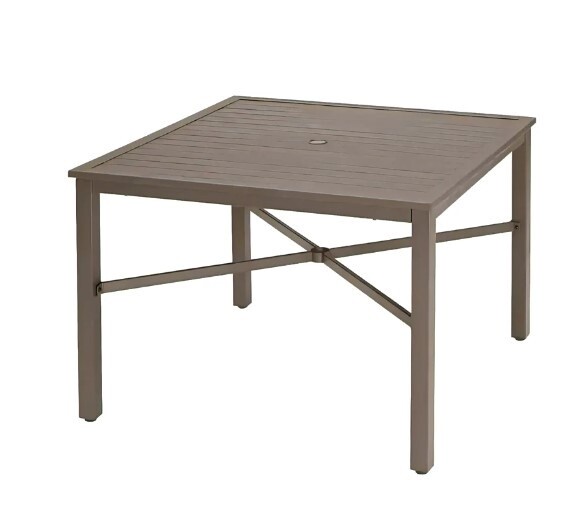 StyleWell 42 in. Mix and Match Brown Square Steel Outdoor Patio Dining