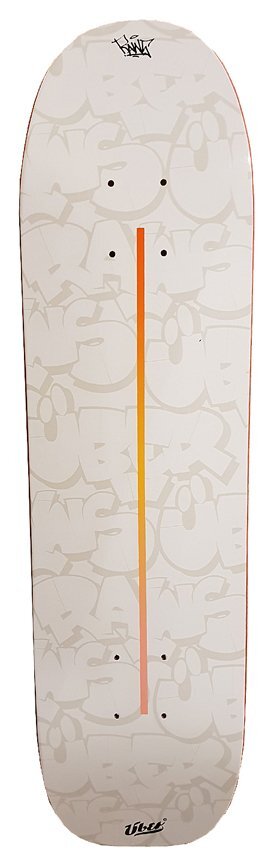 Freestyle Skateboard Deck, Über-Raws-White 7.5