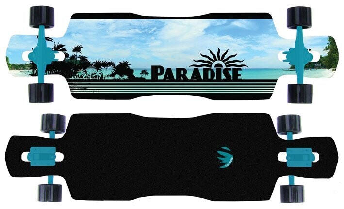 Paradise Longboard Black Ocean Drop Through 10.25” x 41.0”