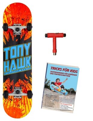Tony Hawk, Shatter Logo 7.75"+Trick-Buch + Tool