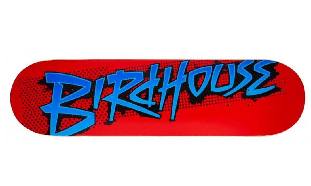 Skateboard Deck, Birdhouse Splatter Logo 8.25" Red
