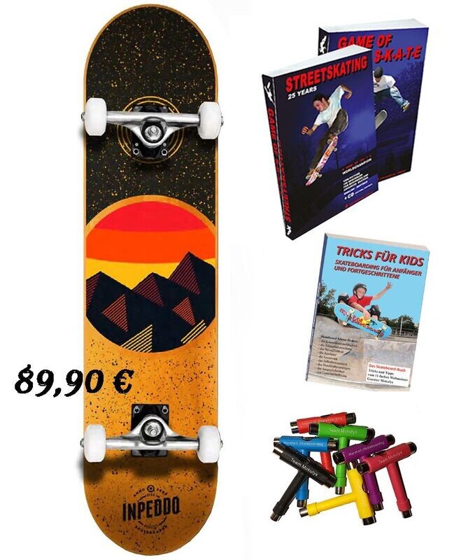 Inpeddo Skateboard Mountain 7.75"+ SkateBuch+SkateTool