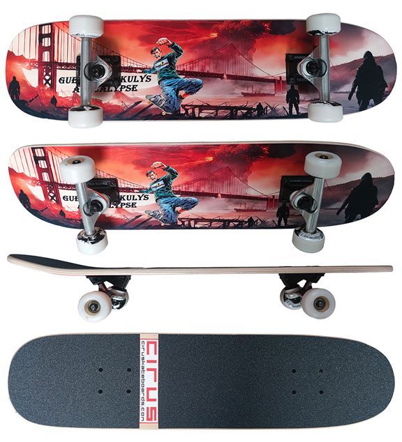 Freestyle Skateboard Flat-Nose 7.4" Apocalypse. Komplett.