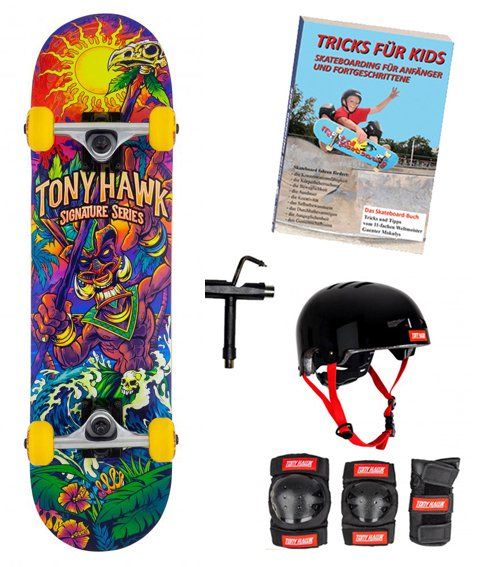 Komplettboard: Tony Hawk "Utopia"+Schutzset+Tool+Buch